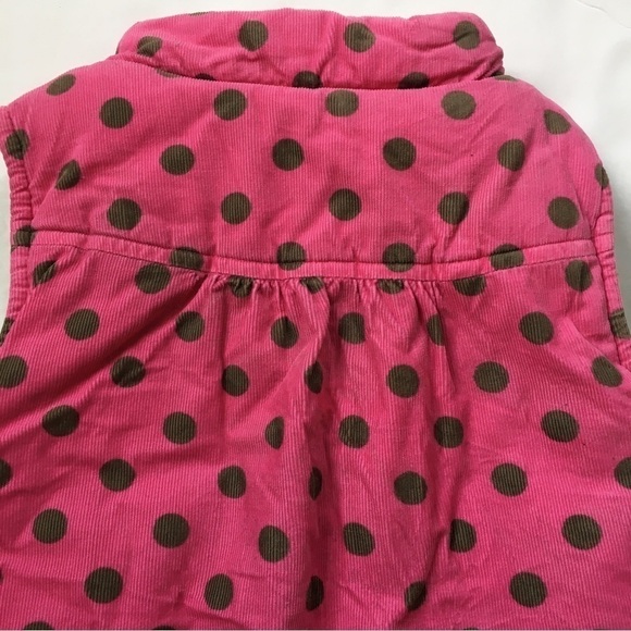 Carter's Toddler Girls Pink Polka Dot Cotton Corduroy Thick Winter Puffer Vest - Picture 7 of 13